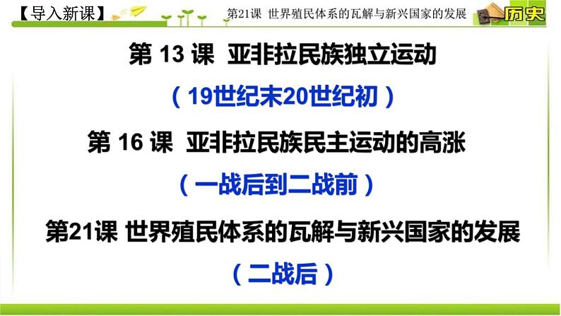 2019-2020学年部编版必修下册：第20课 世界殖民体系的瓦解与新兴国家的发展【课件】（25张）03