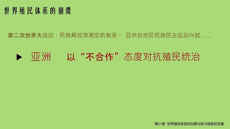 2019-2020学年部编版必修下册：第21课 世界殖民体系的瓦解与新兴国家的发展（课件）（24张）07