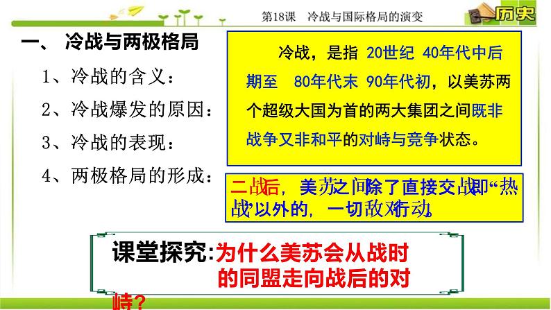 2019-2020学年部编版必修下册：第21课 冷战与国际格局的演变【课件】（39张）04