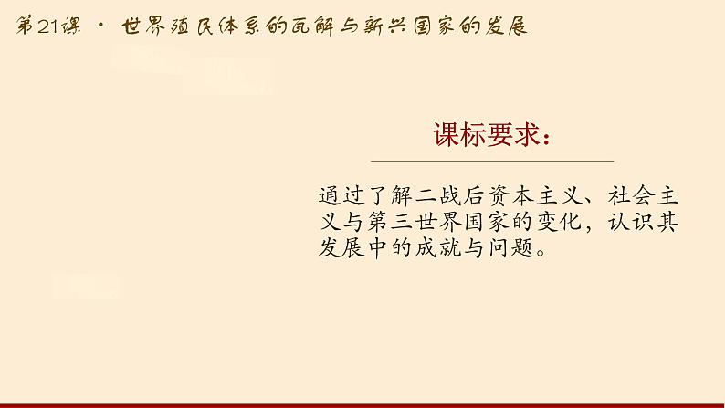 2019-2020学年部编版必修下册：第21课 世界殖民体系的瓦解与新兴国家的发展【课件】（31张）03