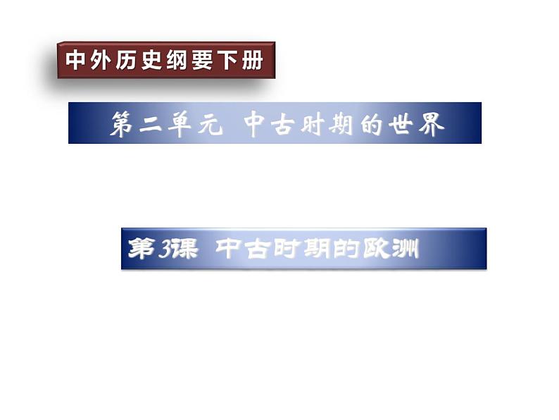 2019-2020学年部编版必修中外历史刚要下 第3课中古时期的欧洲 课件（30张）01