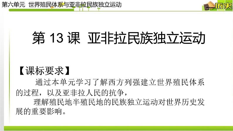 2019-2020学年历史新教材部编版必修中外历史纲要下 第13课非拉民族独立运动课件用 课件（19张）第1页