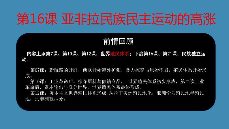 2019-2020学年部编版必修下册：第16课 亚非拉民族民主运动的高涨【课件】（29张）第3页