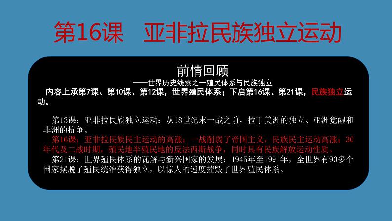 2019-2020学年部编版必修下册：第16课 亚非拉民族民主运动的高涨【课件】（29张）第4页