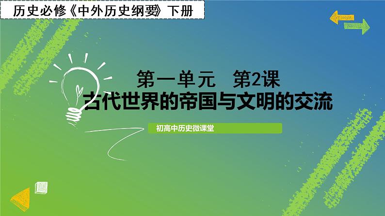 2019-2020学年部编版必修下册：第2课 古代世界的帝国与文明的交流 课件（20张）第1页