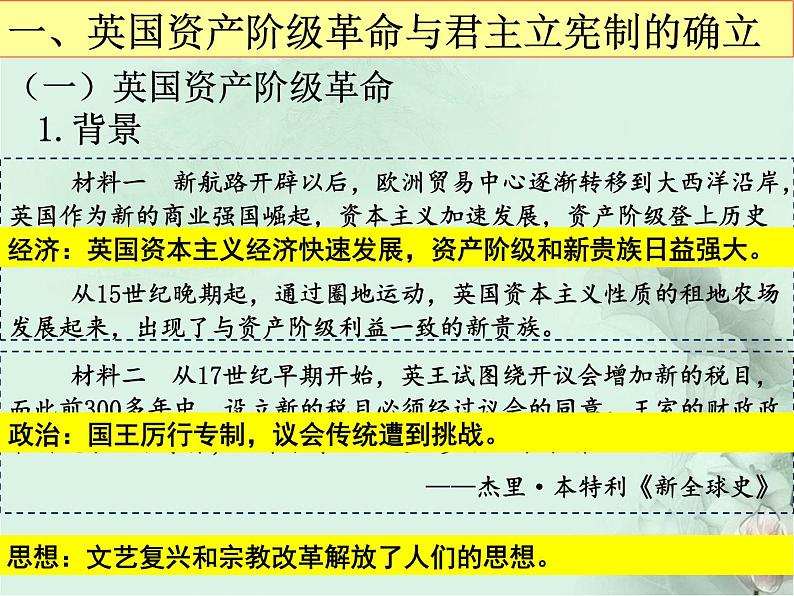 2019-2020学年部编版必修下册：第9课 资产阶级革命与资本主义制度的确立【课件】（19张）03