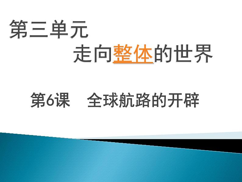 2019-2020学年部编版必修《中外历史刚要》下 第6课 全球航路的开辟 课件（28张）01