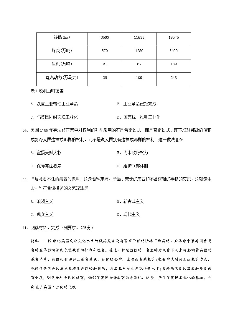 2019-2020湖北省宜昌市高三历史上学期期末试卷（下载版）03
