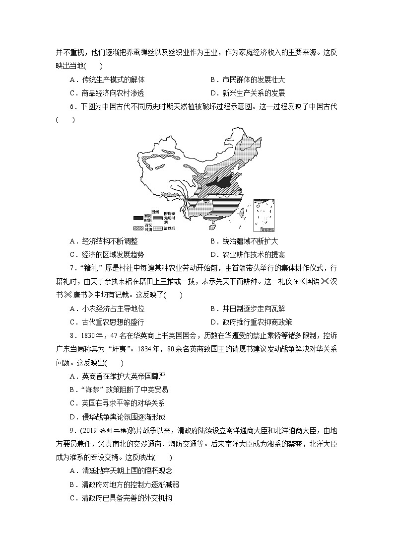 2020新课标高考历史二轮通史练习：（一）体现、反映类02