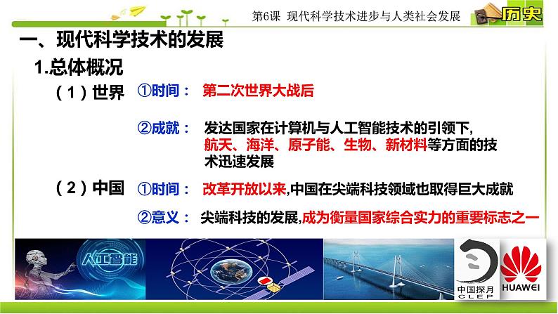 人教统编版高中历史选择性必修2 经济与社会生活 第6课 现代科学技术进步与人类社会发展 课件04