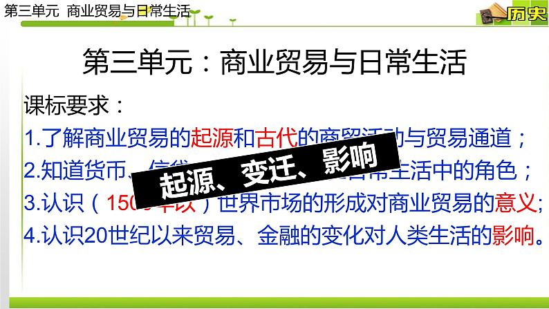 人教统编版高中历史选择性必修2 经济与社会生活 第9课 20世纪以来人类的经济与生活 课件01