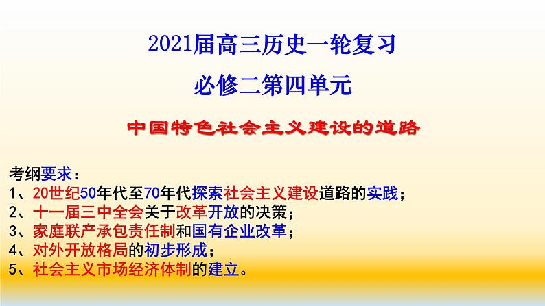 专题12 中国特色社会主义建设的道路-2021届高考历史一轮复习课件(人教版)01