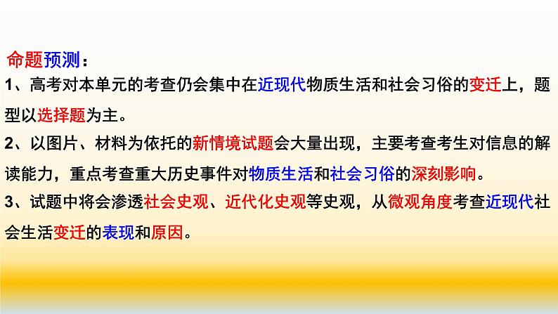 专题13 中国近现代社会生活的变迁-2021届高考历史一轮复习课件(人教版)02