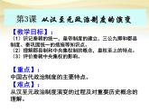 高中历史人教版必修一 第3课 从汉至元政治制度的演变课件 PPT（共25 张PPT）
