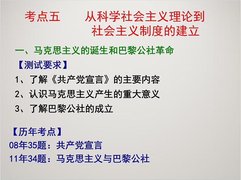 人教版高中历史必修1课件：第五单元 从科学社会主义理论到社会主义制度的建立复习 (共17张PPT)03