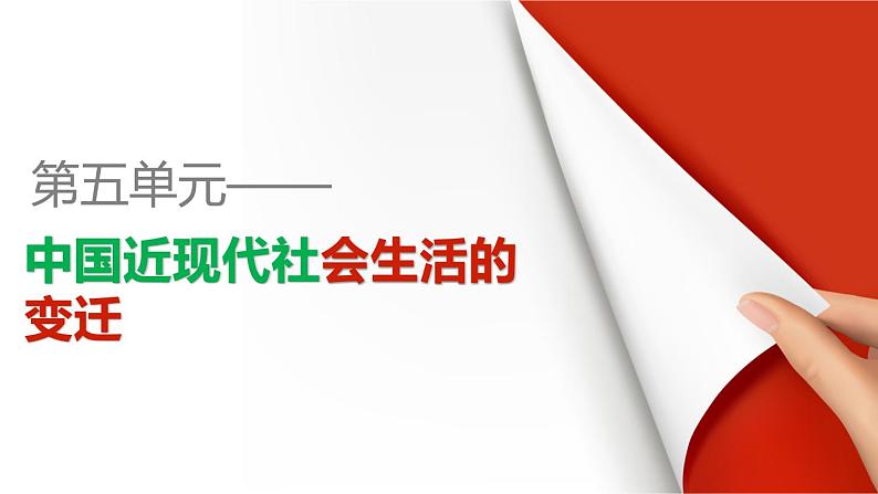 高一历史人教版必修2课件：第五单元 中国近现代社会生活的变迁01