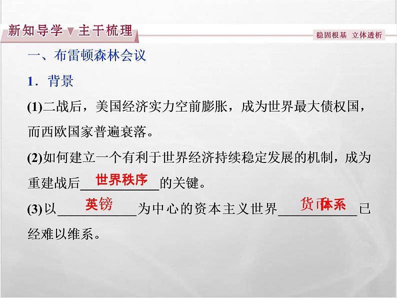 高中历史人教版必修2课件：第22课 战后资本主义世界经济体系的形成04