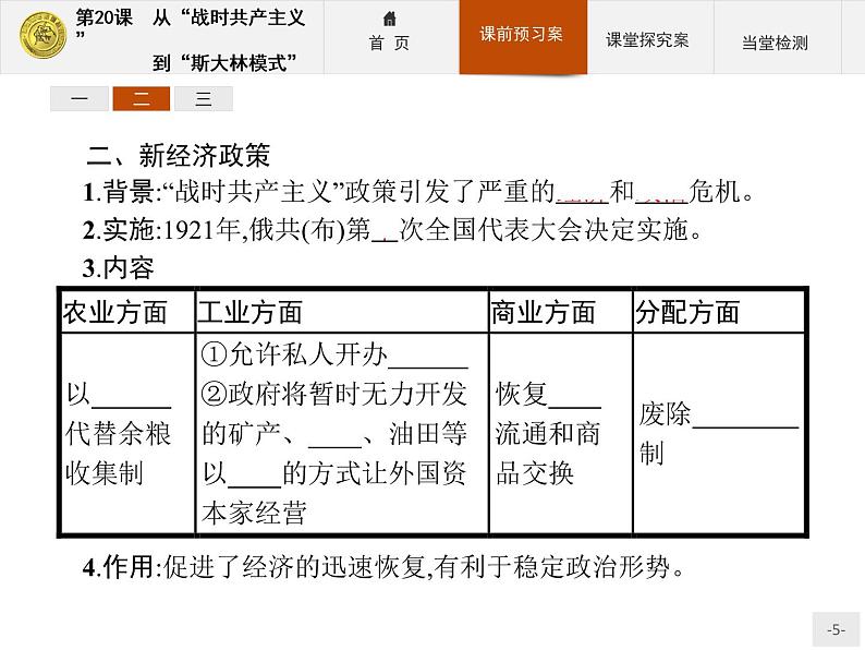 高中历史人教版必修2课件：20 从“战时共产主义”到“斯大林模式”05