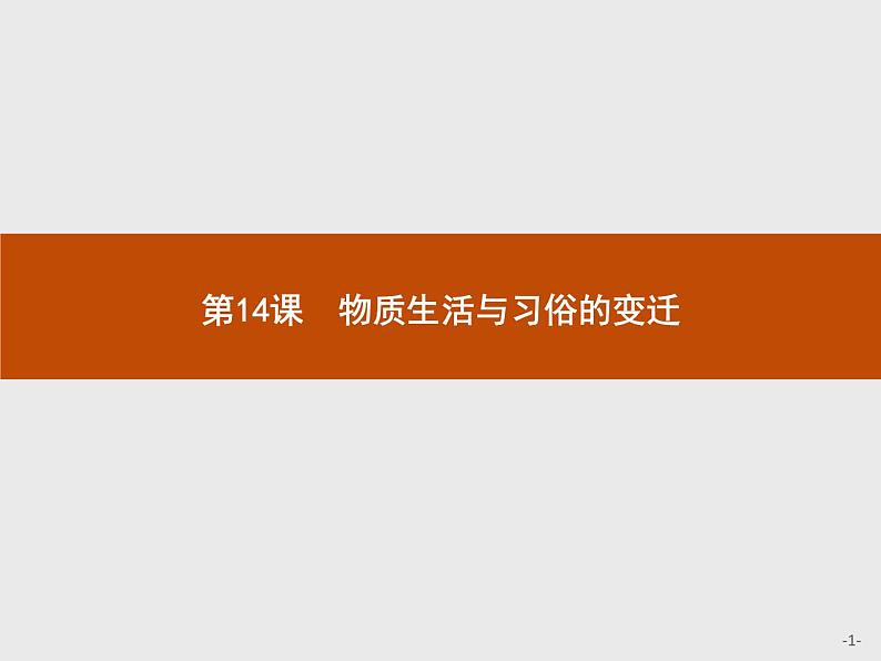 高中历史人教版必修2课件：14 物质生活与习俗的变迁01