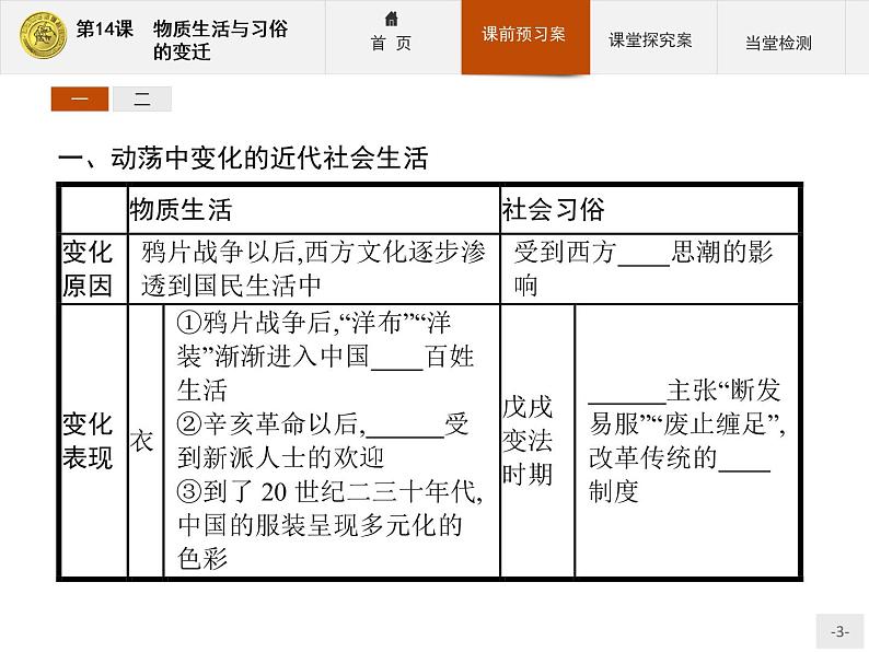 高中历史人教版必修2课件：14 物质生活与习俗的变迁03