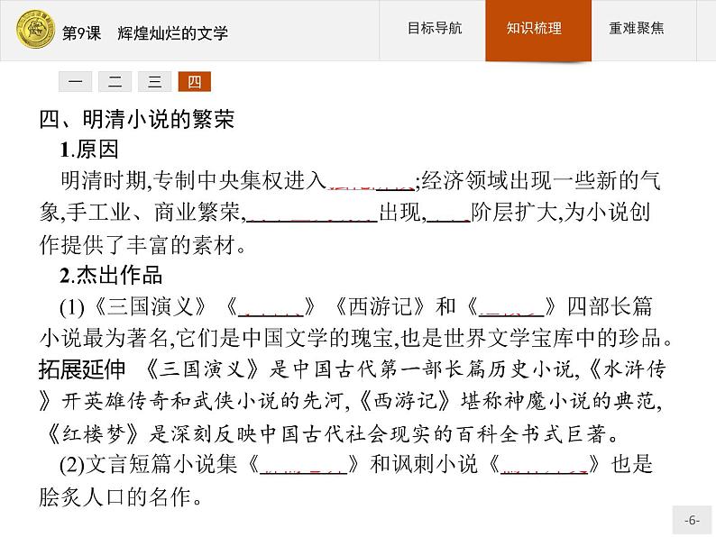 高中历史人教版必修3课件：第9课　辉煌灿烂的文学06