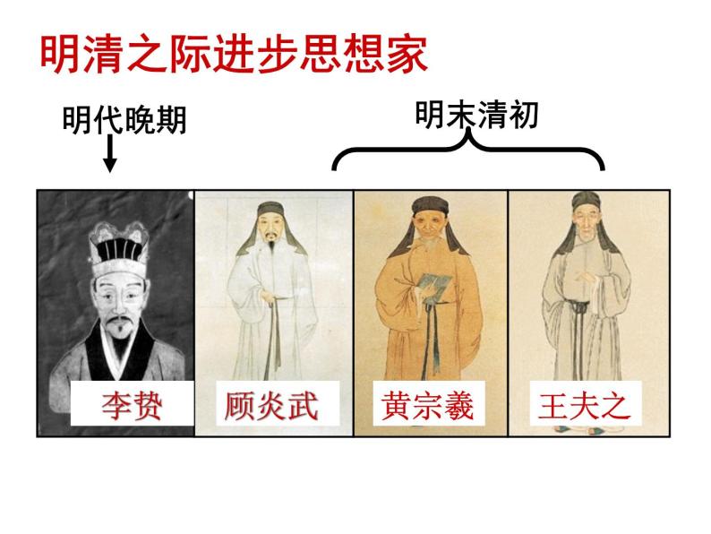 高中历史 第4课 明清之际活跃的儒家思想课件2 新人教版必修308
