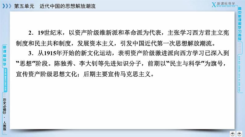 人教版历史必修三课件：第5单元　近代中国的思想解放潮流 单元总结504