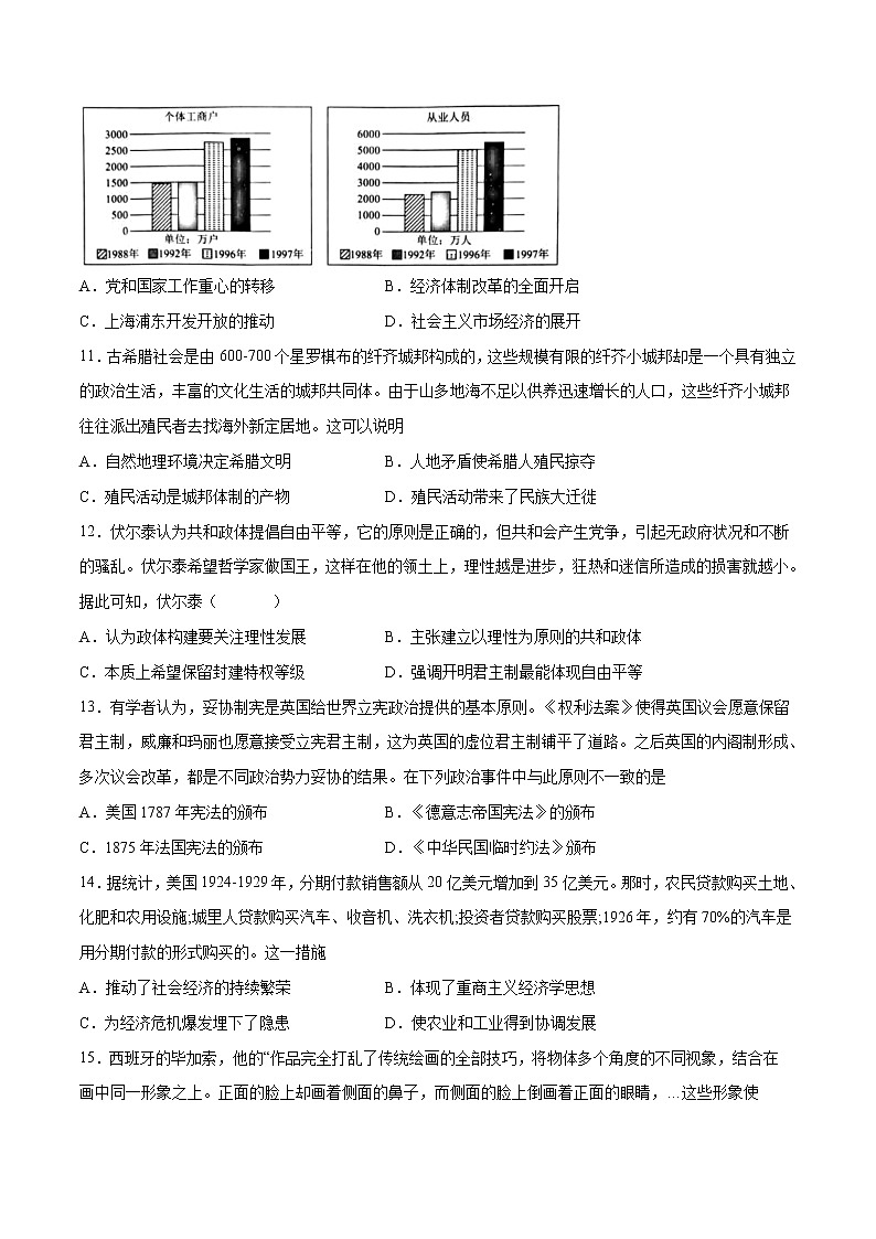 卷03-2021年1月新高考历史适应性考试考前冲刺卷（考试卷）第3页