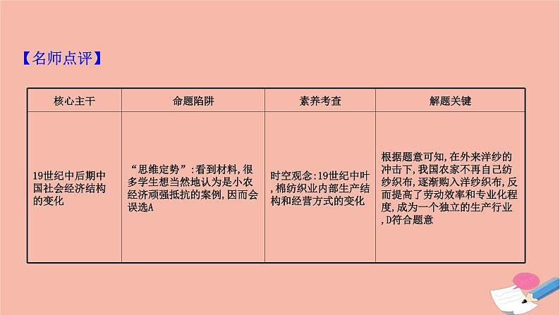 山东专用2021届高考历史二轮考前复习第一篇必备知识制胜高考的11个硬核必考专题专题四考向1西方文明冲击下经济结构的变动与社会生活新变化课件08