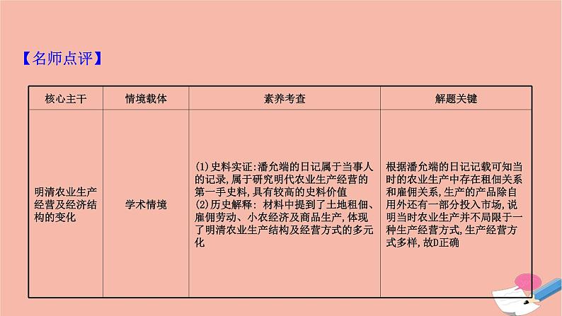 山东专用2021届高考历史二轮考前复习第一篇必备知识制胜高考的11个硬核必考专题专题三考向1明清社会经济结构的变化调整课件03