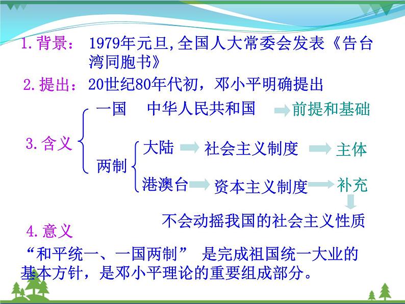 新人教版 必修1高中历史第六单元现代中国的政治建设与祖国统一第22课祖国统一大业课件05