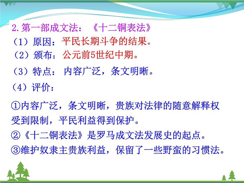 新人教版 必修1高中历史第二单元古代希腊罗马的政治制度第6课罗马法的起源与发展课件06