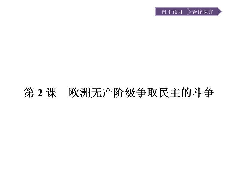 高中历史（人教版选修二）课件：第7单元  第2课欧洲无产阶级争取民主的斗争课件01