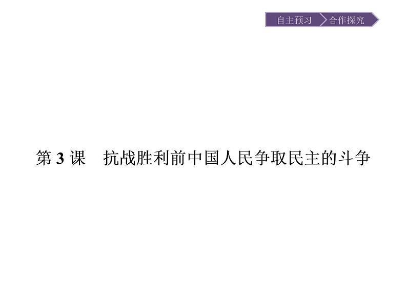 高中历史（人教版选修二）课件：第7单元  第3课抗战胜利前中国人民争取民主的斗争课件01