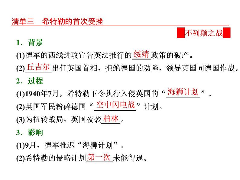 高中历史人教版选修三课件：第3单元 第4课 第二次世界大战的全面爆发06