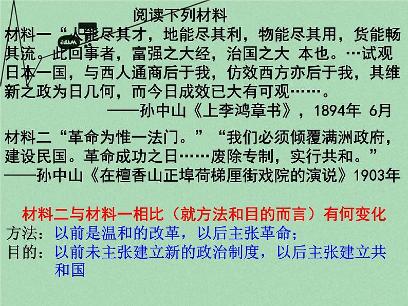 高中历史 4.1 中国民主革命的先行者孙中山2课件 新人教版选修408