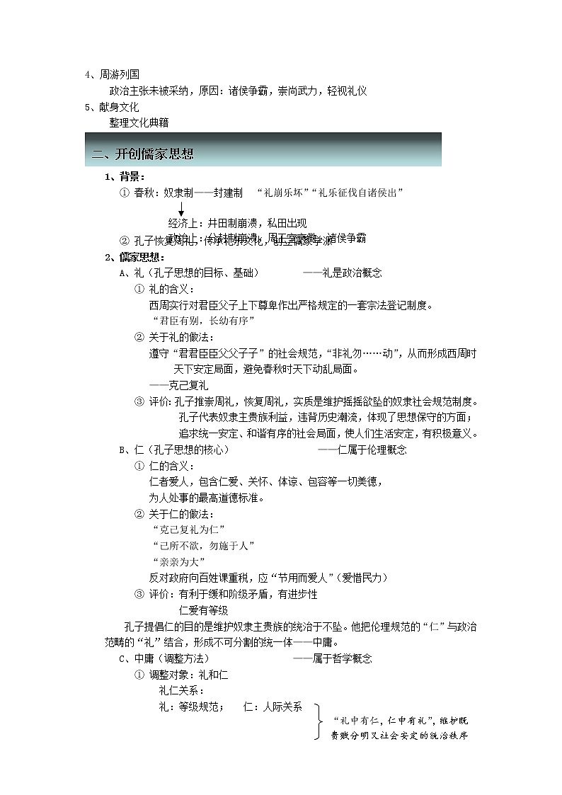 高中历史 2.1 儒家文化创始人孔子2教案 新人教版选修402