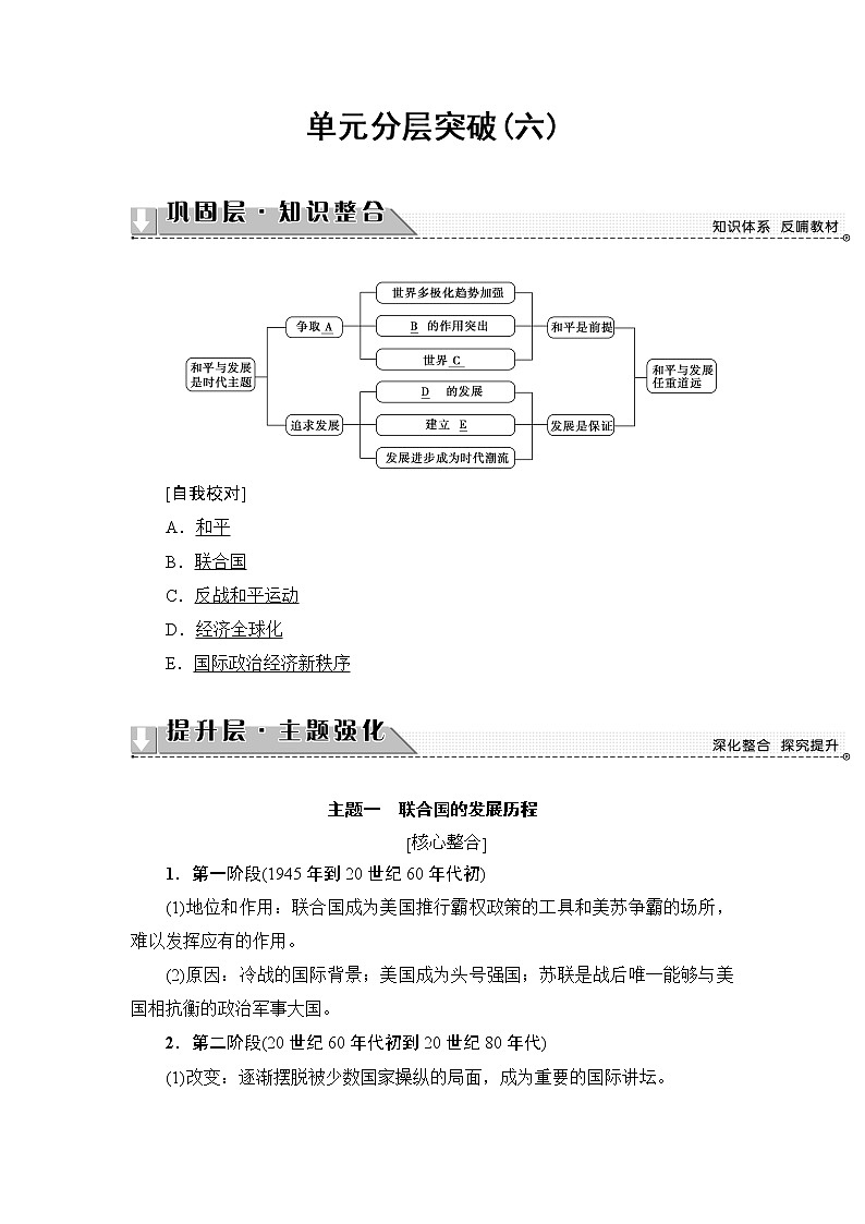 高二历史人教选修3学案：第6单元-单元分层突破 Word版含解析01