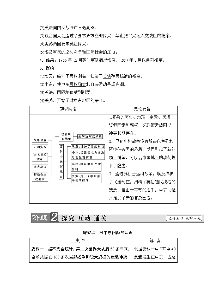 高二历史人教选修3学案：第5单元-第3课 中东问题的由来与发展 Word版含解析03