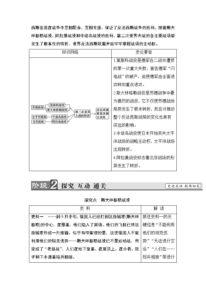 高二历史人教选修3学案：第3单元-第6课 第二次世界大战的转折 Word版含解析第3页