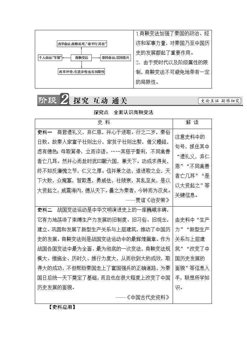 高二历史人教版选修1学案：第2单元-第3课+富国强兵的秦国+03