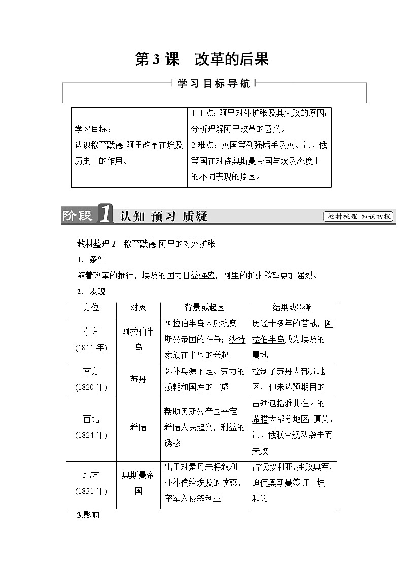 高二历史人教版选修1学案：第6单元-第3课+改革的后果+01