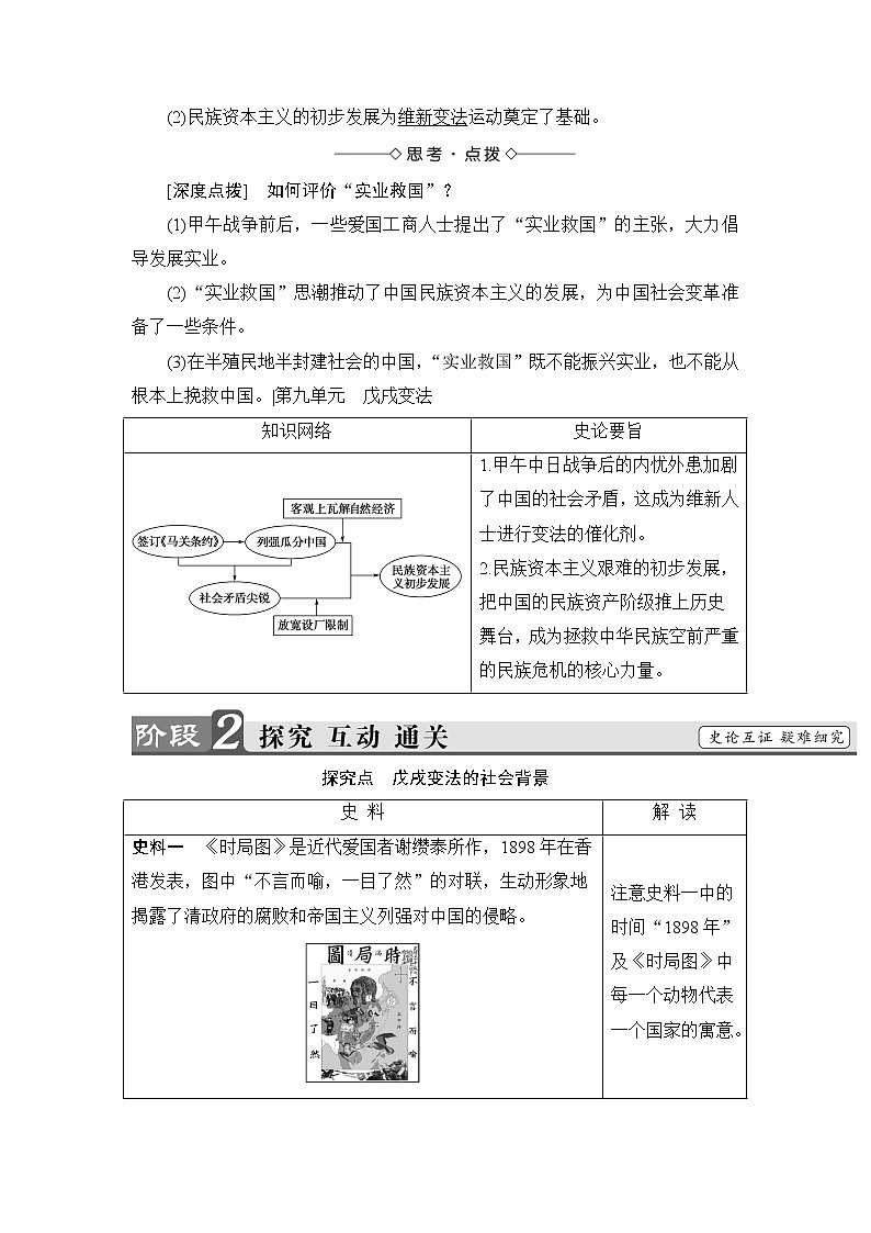 高二历史人教版选修1学案：第9单元-第1课+甲午战争后民族危机的加深+03
