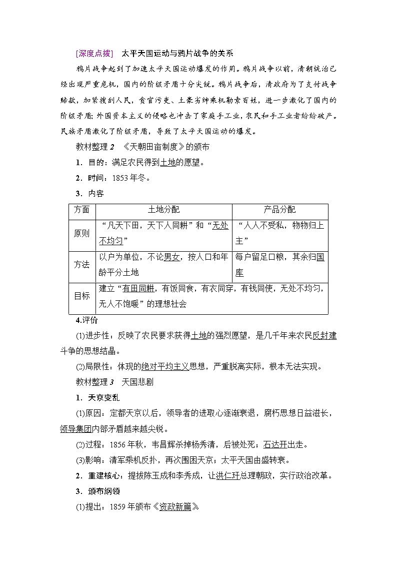 2018版高中历史（人教版）必修1教案： 第4单元 第11课　太平天国运动02