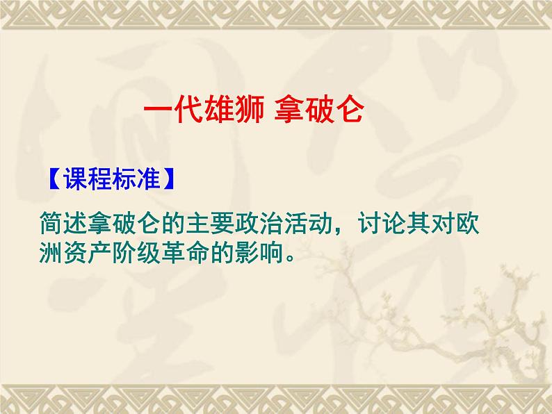 3.3 一代雄狮拿破仑课件 新人教版选修401