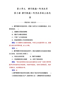 高中历史人教版 (新课标)选修1 历史上重大改革回眸2 穆罕默德·阿里改革的主要内容课后复习题