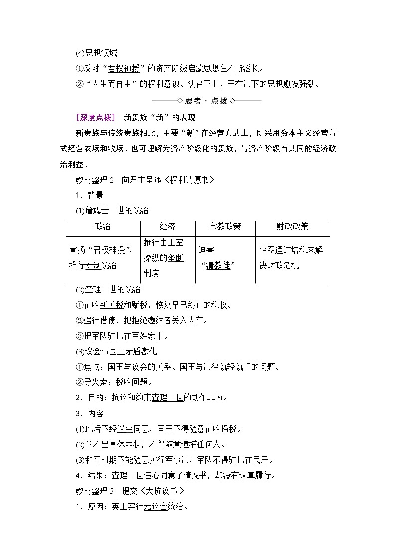 高二历史人教选修2学案：第2单元-第1课 英国议会与王权矛盾的激化 Word版含解析02