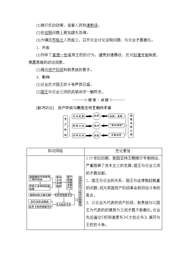 高二历史人教选修2学案：第2单元-第1课 英国议会与王权矛盾的激化 Word版含解析03