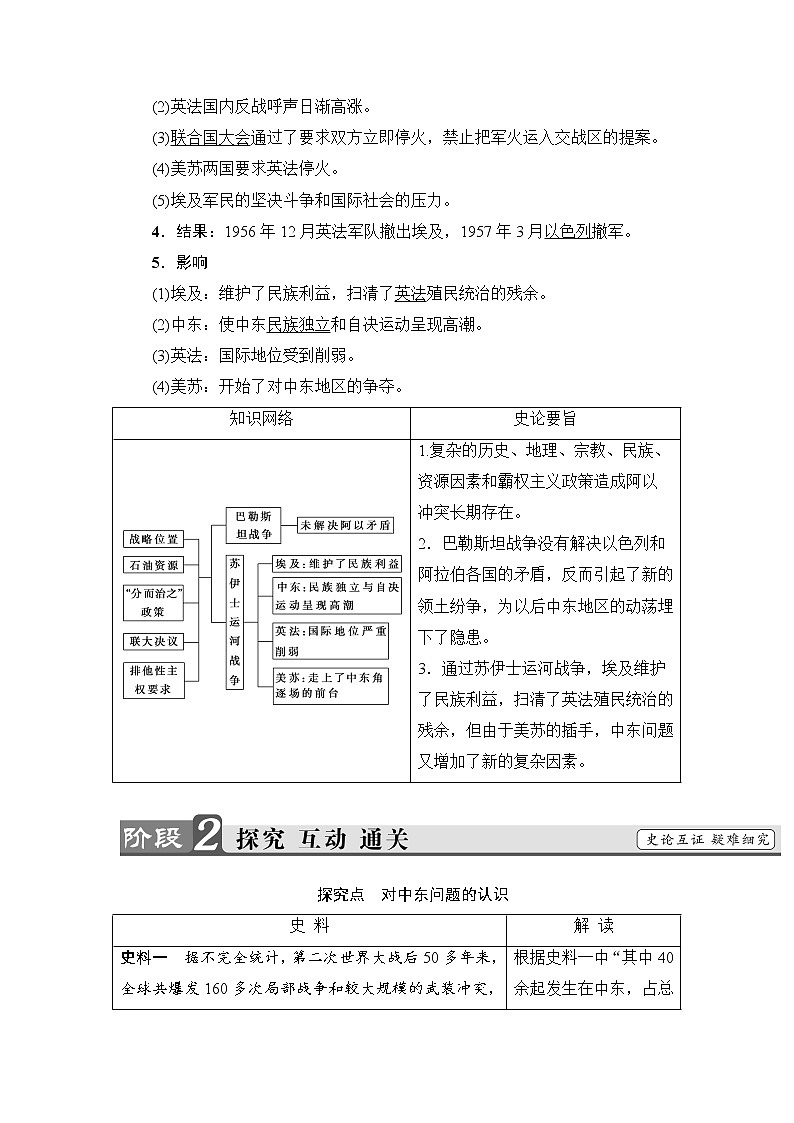 高二历史人教选修3学案：第5单元-第3课 中东问题的由来与发展 Word版含解析第3页