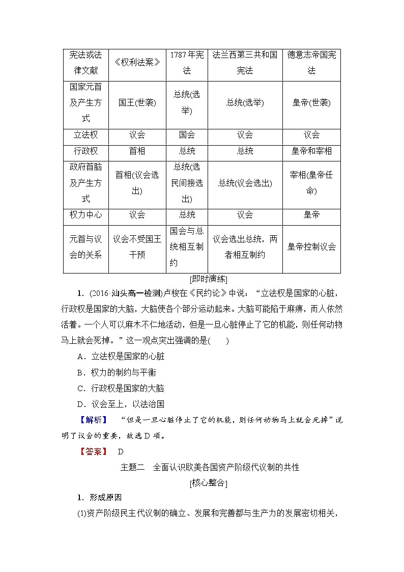 学案 2018版高中历史（人教版）必修1同步教师用书： 第3单元 单元分层突破02